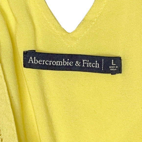 Abercrombie & Fitch Yellow Romper Shorts Crochet Lace AF Size Large - Picture 6 of 11